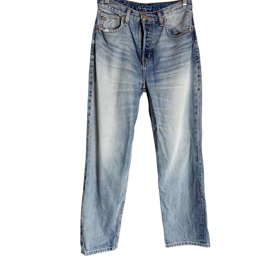 Etica Tyler Vintage Straight Leg 90s High Rise Light Blue Denim Jeans Size 25 - Picture 4 of 12